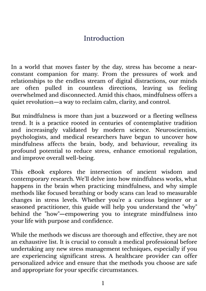 Stress Relief Through Mindfulness: Proven Methods Backed by Research (eBook) - Instant Download & eReader Friendly!