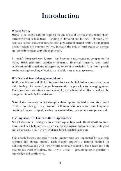 Your Calm Toolkit: 5 Scientific Ways to Reduce Stress Naturally - Free Instant Download and eReader Friendly!